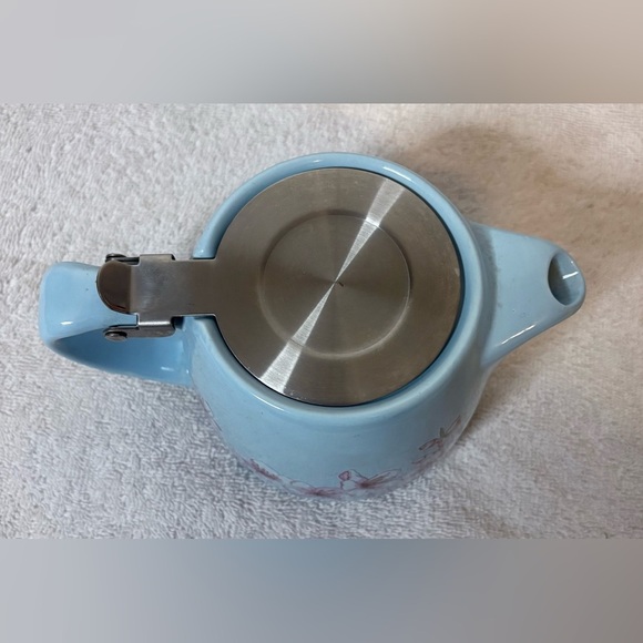 Alfred Ceramic & Stainless Steel Teapot Blue Cherry Blossoms - Picture 5 of 11